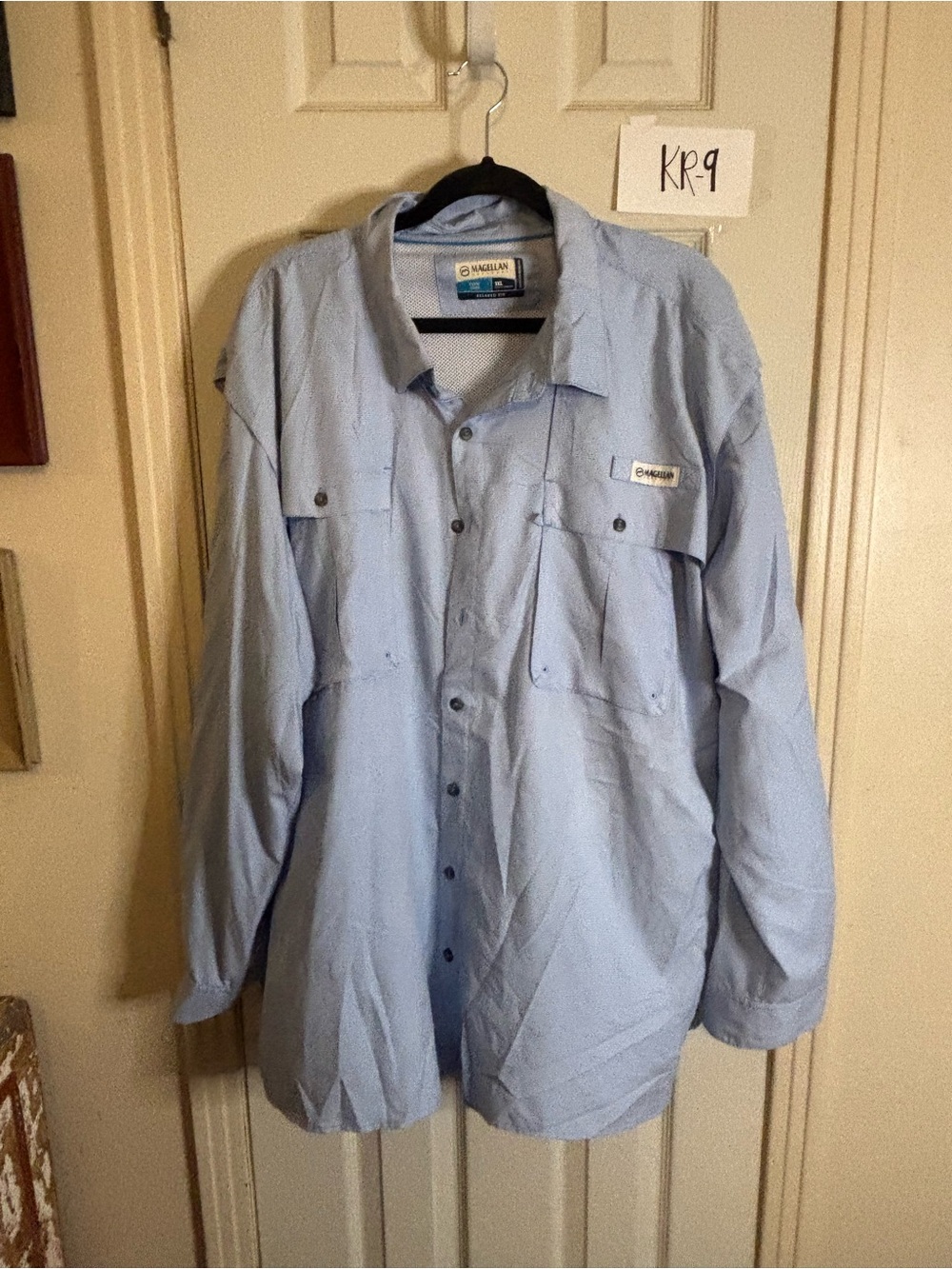 Magellan Outdoors Light Blue Long-Sleeve Shirt Jacket